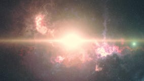 The origin of the universe, the big Bang, bright futuristic composition