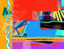 Original digital abstract composition, contemporary art colorful royalty free illustration Original digital abstract composition, contemporary art colorful royalty free illustration