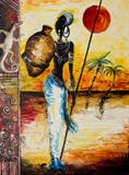 Details of African woman painting