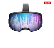 Originele 3d VR-hoofdtelefoon royalty-vrije illustratie Originele 3d VR-hoofdtelefoon royalty-vrije illustratie