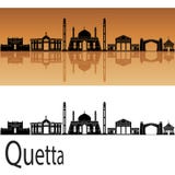 Orizzonte di Quetta nel fondo arancio illustrazione vettoriale Orizzonte di Quetta nel fondo arancio illustrazione vettoriale