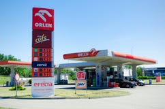 Orlen benzynowa stacja w Wrocławskim Zdjęcia Stock Orlen benzynowa stacja w Wrocławskim Zdjęcia Stock