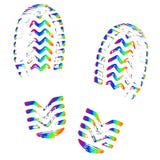 Orma delle scarpe, vettore isolato della siluetta Sola impronta della traccia illustrazione di stock Orma delle scarpe, vettore isolato della siluetta Sola impronta della traccia illustrazione di stock