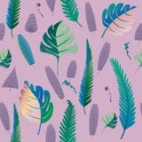 Ormbunke- och palmbladmodell Seamless bakgrund också vektor för coreldrawillustration vektor illustrationer Ormbunke- och palmbladmodell Seamless bakgrund också vektor för coreldrawillustration vektor illustrationer