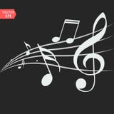 Ornamental music notes with swirls on black background vector illustration Ornamental music notes with swirls on black background vector illustration