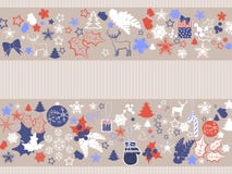 Ornamento de la Navidad con los elementos del día de fiesta libre illustration Ornamento de la Navidad con los elementos del día de fiesta libre illustration