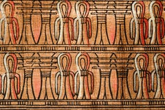 Ornamento egipcio antiguo del papiro viejo con símbolos del loto y del ankh fotografía de archivo libre de regalías Ornamento egipcio antiguo del papiro viejo con símbolos del loto y del ankh fotografía de archivo libre de regalías