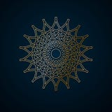 Ornamento rotondo geometrico e floreale islamico, modello delle linee dell'oro mandala Modello decorativo dell'oro, motivo orient illustrazione di stock Ornamento rotondo geometrico e floreale islamico, modello delle linee dell'oro mandala Modello decorativo dell'oro, motivo orient illustrazione di stock