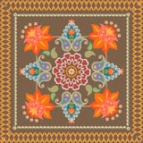 Ornement décoratif avec Paisley dans le style indonésien batik Copie de Bandana, serviette, tapis illustration stock Ornement décoratif avec Paisley dans le style indonésien batik Copie de Bandana, serviette, tapis illustration stock