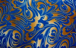Oro abstracto y textura inconsútil floral azul imágenes de archivo libres de regalías Oro abstracto y textura inconsútil floral azul imágenes de archivo libres de regalías