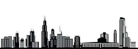 Oro del horizonte de Chicago ilustración del vector Oro del horizonte de Chicago ilustración del vector