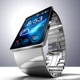 Orologio astuto isolato su fondo bianco illustrazione di stock Orologio astuto isolato su fondo bianco illustrazione di stock