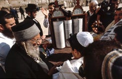 Orthodox jewish men pray at the Western Wall Stock Image Orthodox jewish men pray at the Western Wall Stock Image