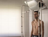 Posture and equilibrium analysis of body growth royalty free stock photography Posture and equilibrium analysis of body growth royalty free stock photography