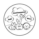 Os coelhos bonitos e o ouriço no gramado com rotulação seguem seus sonhos ilustração do vetor Os coelhos bonitos e o ouriço no gramado com rotulação seguem seus sonhos ilustração do vetor