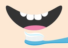 Os dentes de escovadela Toothrush com dentífrico Mouth com língua e o dente saudável Face de sorriso Liga branca da divisória do ilustração royalty free Os dentes de escovadela Toothrush com dentífrico Mouth com língua e o dente saudável Face de sorriso Liga branca da divisória do ilustração royalty free