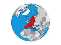 Os membros da área de Schengen no globo 3D isolaram-se ilustração stock Os membros da área de Schengen no globo 3D isolaram-se ilustração stock