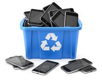 Os móbeis no azul reciclam a caixa ilustração royalty free Os móbeis no azul reciclam a caixa ilustração royalty free