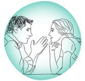Os pares da conversação amam datar a noite sem conceito das regras ilustração royalty free Os pares da conversação amam datar a noite sem conceito das regras ilustração royalty free