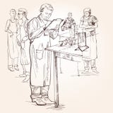 Os povos gastam a prova de bebidas diferentes do café ilustração stock Os povos gastam a prova de bebidas diferentes do café ilustração stock