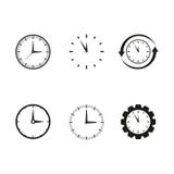 Os relógios de ponto do trabalho ajustaram ícones ilustração royalty free Os relógios de ponto do trabalho ajustaram ícones ilustração royalty free
