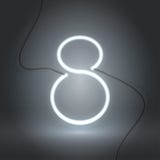 Osiem white-01 neonowy znak royalty ilustracja Osiem white-01 neonowy znak royalty ilustracja