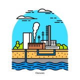 Osmotisches Kraftwerk, blaue Energie Salzigkeitssteigung Elektrizitätskraftwerk oder elektrisches Elektrizitätswerk Industriegeb? vektor abbildung Osmotisches Kraftwerk, blaue Energie Salzigkeitssteigung Elektrizitätskraftwerk oder elektrisches Elektrizitätswerk Industriegeb? vektor abbildung
