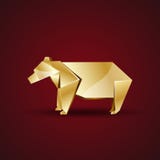 Oso de oro de la papiroflexia del vector stock de ilustración Oso de oro de la papiroflexia del vector stock de ilustración