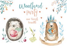 Oso y decoración lindos, ejemplo del dibujo del bosque, watercolour, cuarto de niños animal del bebé del erizo aislado para los n stock de ilustración Oso y decoración lindos, ejemplo del dibujo del bosque, watercolour, cuarto de niños animal del bebé del erizo aislado para los n stock de ilustración