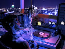 Ospite radiofonico alla notte Royalty Illustrazione gratis Ospite radiofonico alla notte Royalty Illustrazione gratis