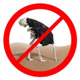 Ostrich behavior forbidden red sign concept stock photos Ostrich behavior forbidden red sign concept stock photos
