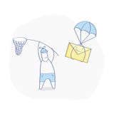 Otrzymywać wiadomość, pakuneczek, przybywający email ilustracja wektor Otrzymywać wiadomość, pakuneczek, przybywający email ilustracja wektor