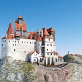 otręby grodowy Dracula Średniowieczny kasztel na górze wzgórza 3D ilustraci ilustracja wektor otręby grodowy Dracula Średniowieczny kasztel na górze wzgórza 3D ilustraci ilustracja wektor