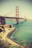 Oude film retro stijl Golden gate bridge in San Francisco, de V.S. stock foto Oude film retro stijl Golden gate bridge in San Francisco, de V.S. stock foto