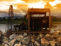Oude machines om te pompen stock afbeelding Oude machines om te pompen stock afbeelding