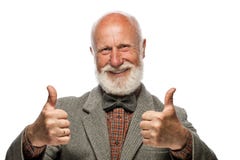 Oude mens met een grote baard en een glimlach royalty-vrije stock fotografie Oude mens met een grote baard en een glimlach royalty-vrije stock fotografie