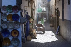 Oude nostalgiestraat in Esssaouira stock foto Oude nostalgiestraat in Esssaouira stock foto
