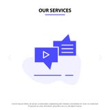 Our Services Chat, Connection, Marketing, Messaging, Speech Solid Glyph Icon Web card Template stock illustration Our Services Chat, Connection, Marketing, Messaging, Speech Solid Glyph Icon Web card Template stock illustration