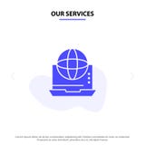 Our Services Internet, Business, Communication, Connection, Network, Online Solid Glyph Icon Web card Template stock illustration Our Services Internet, Business, Communication, Connection, Network, Online Solid Glyph Icon Web card Template stock illustration