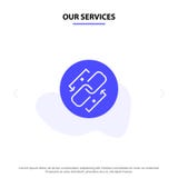 Our Services Link, Chain, Url, Connection, Link Solid Glyph Icon Web card Template royalty free illustration Our Services Link, Chain, Url, Connection, Link Solid Glyph Icon Web card Template royalty free illustration
