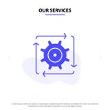 Our Services Workflow, Automation, Development, Flow, Operation Solid Glyph Icon Web card Template vector illustration Our Services Workflow, Automation, Development, Flow, Operation Solid Glyph Icon Web card Template vector illustration