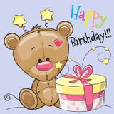 Ours avec le cadeau illustration libre de droits Ours avec le cadeau illustration libre de droits
