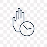 Out of time vector icon isolated on transparent background, line royalty free illustration Out of time vector icon isolated on transparent background, line royalty free illustration
