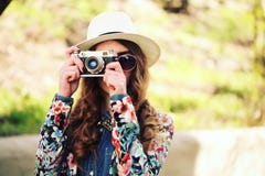 Outdoor summer lifestyle portrait of pretty young woman having fun in the city. stock image Outdoor summer lifestyle portrait of pretty young woman having fun in the city. stock image