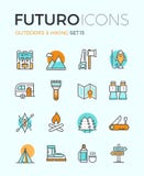 Outdoors And Hiking Futuro Line Icons Royalty Free Stock Photography Outdoors And Hiking Futuro Line Icons Royalty Free Stock Photography