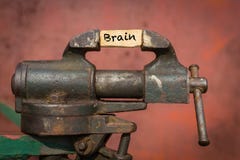 Outil vice avec le cerveau de mot Photo stock Outil vice avec le cerveau de mot Photo stock