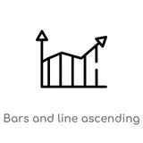 outline bars and line ascending of data analytics vector icon. isolated black simple line element illustration from user interface vector illustration outline bars and line ascending of data analytics vector icon. isolated black simple line element illustration from user interface vector illustration