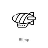 outline blimp vector icon. isolated black simple line element illustration from transport concept. editable vector stroke blimp vector illustration outline blimp vector icon. isolated black simple line element illustration from transport concept. editable vector stroke blimp vector illustration