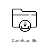 outline download file vector icon. isolated black simple line element illustration from web concept. editable vector stroke royalty free illustration outline download file vector icon. isolated black simple line element illustration from web concept. editable vector stroke royalty free illustration