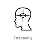 outline dreaming vector icon. isolated black simple line element illustration from brain process concept. editable vector stroke vector illustration outline dreaming vector icon. isolated black simple line element illustration from brain process concept. editable vector stroke vector illustration